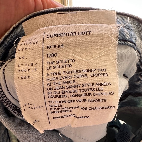 Current/Elliott Acid Washed Distressed Skinny Jeans - Picture 10 of 10